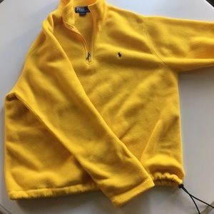 yellow polo fleece jacket